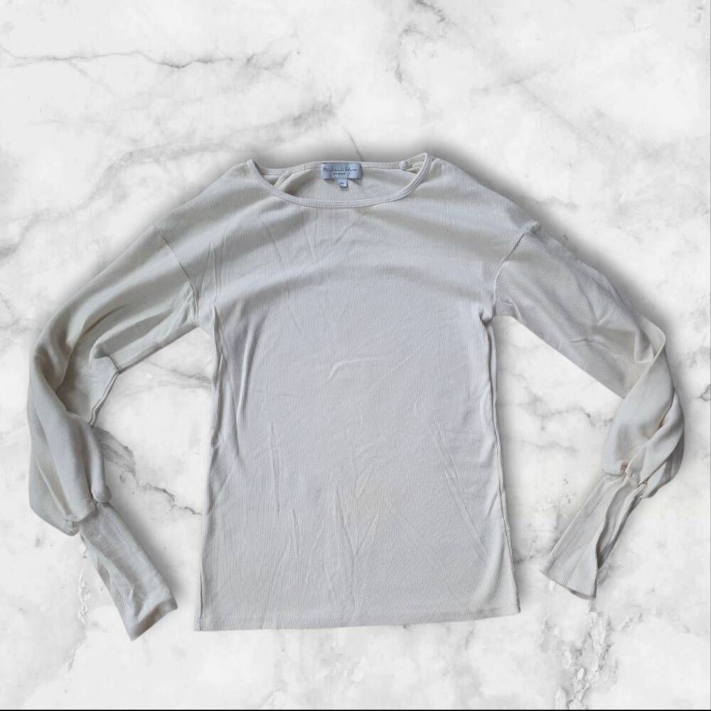 Michael Stars XS Ribbed White Long Sleeve